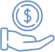 Hand holding dollar sign coin, representing dental cost or financial assistance for dental services.